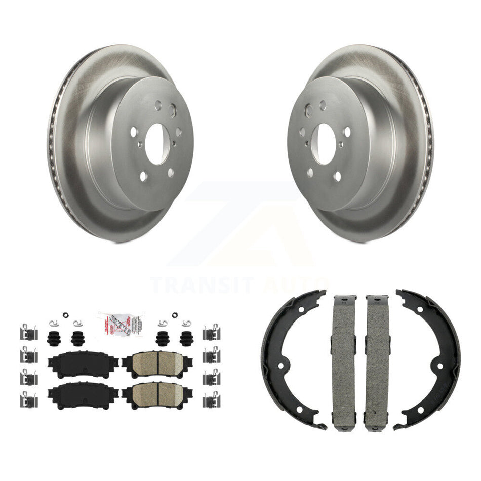 Rear Disc Coated Rotors Ceramic Pads And Parking Brake Shoes Kit For Lexus IS350 IS250 KGA-106885