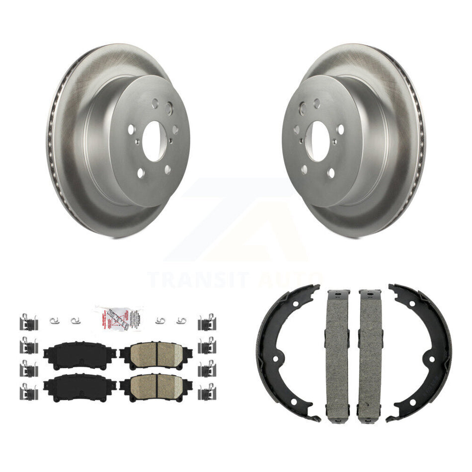 Rear Disc Coated Rotors Ceramic Pads And Parking Brake Shoes Kit For Lexus IS350 IS250 KGA-106887
