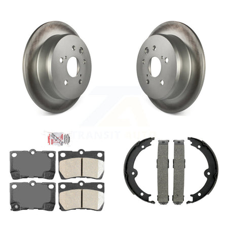 Rear Disc Coated Rotors Ceramic Pads And Parking Brake Shoes Kit For Lexus IS250 KGA-106917