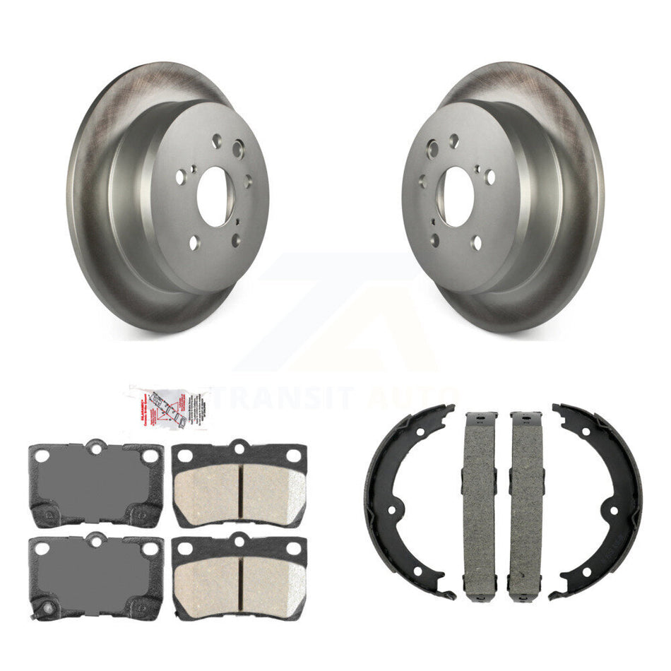 Rear Disc Coated Rotors Ceramic Pads And Parking Brake Shoes Kit For Lexus IS250 KGA-106917