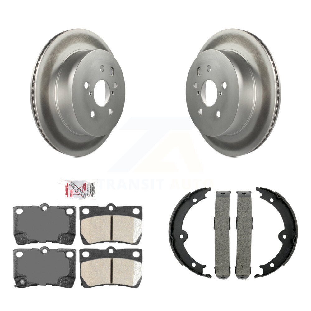 Rear Disc Coated Rotors Ceramic Pads Parking Shoes Kit For Lexus IS250 IS350 GS350 GS300 KGA-106918
