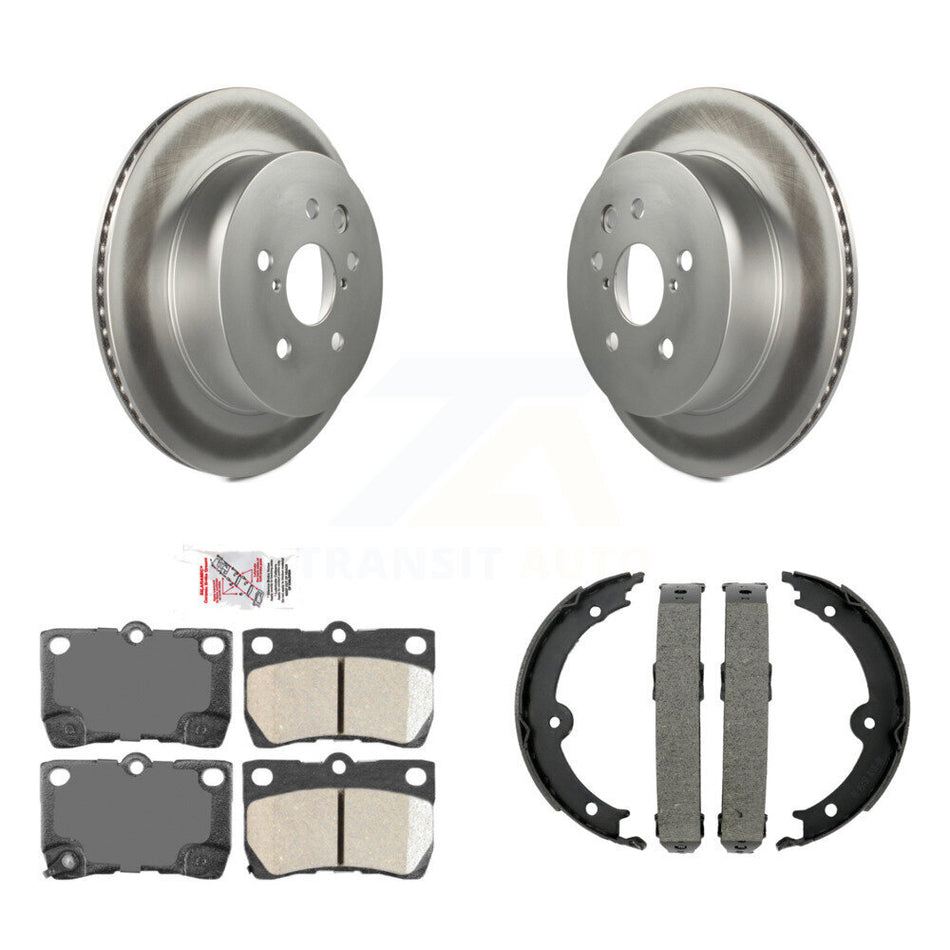 Rear Disc Coated Rotors Ceramic Pads Parking Shoes Kit For Lexus IS250 IS350 GS350 GS300 KGA-106918