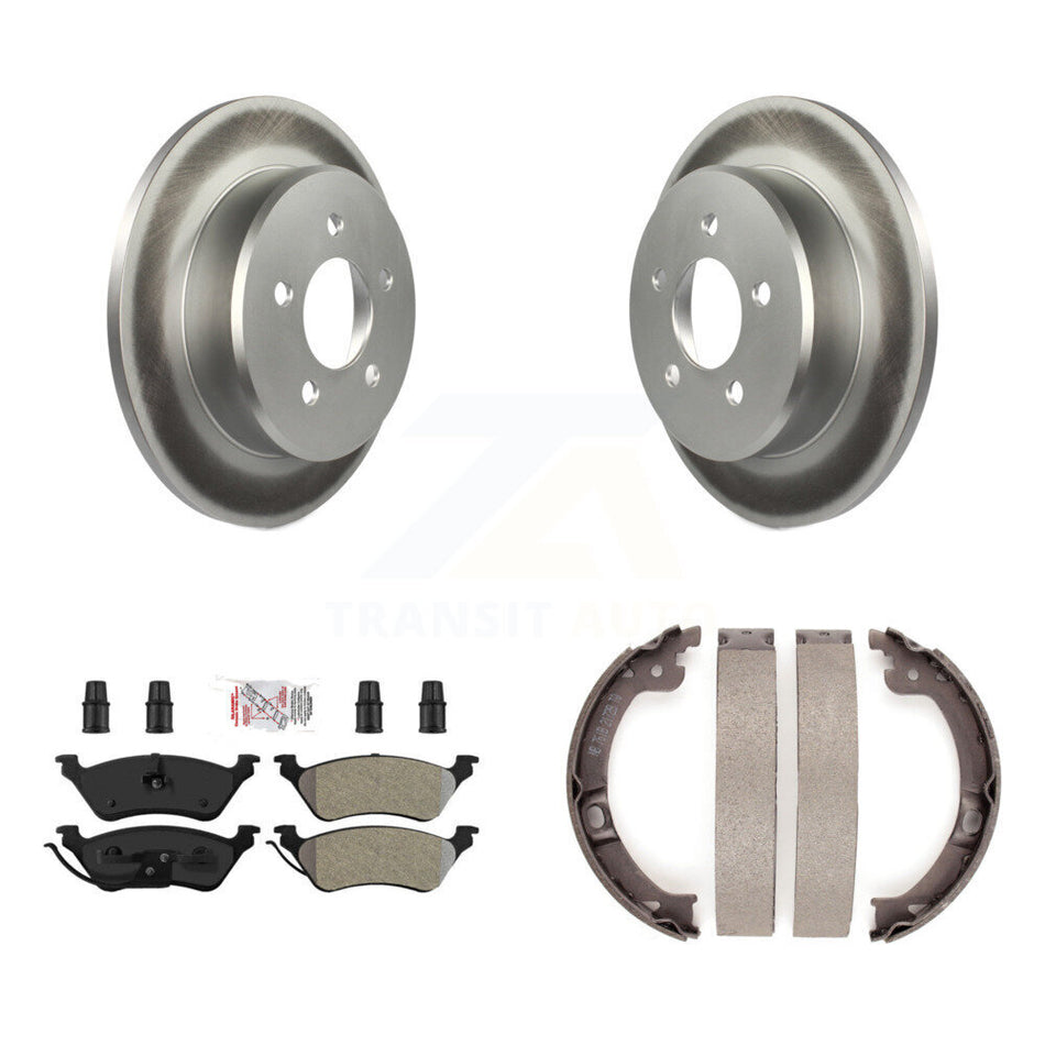 Rear Disc Coated Rotors Semi-Metallic Pads Parking Shoes Kit For Dodge Grand Caravan Town KGA-106922