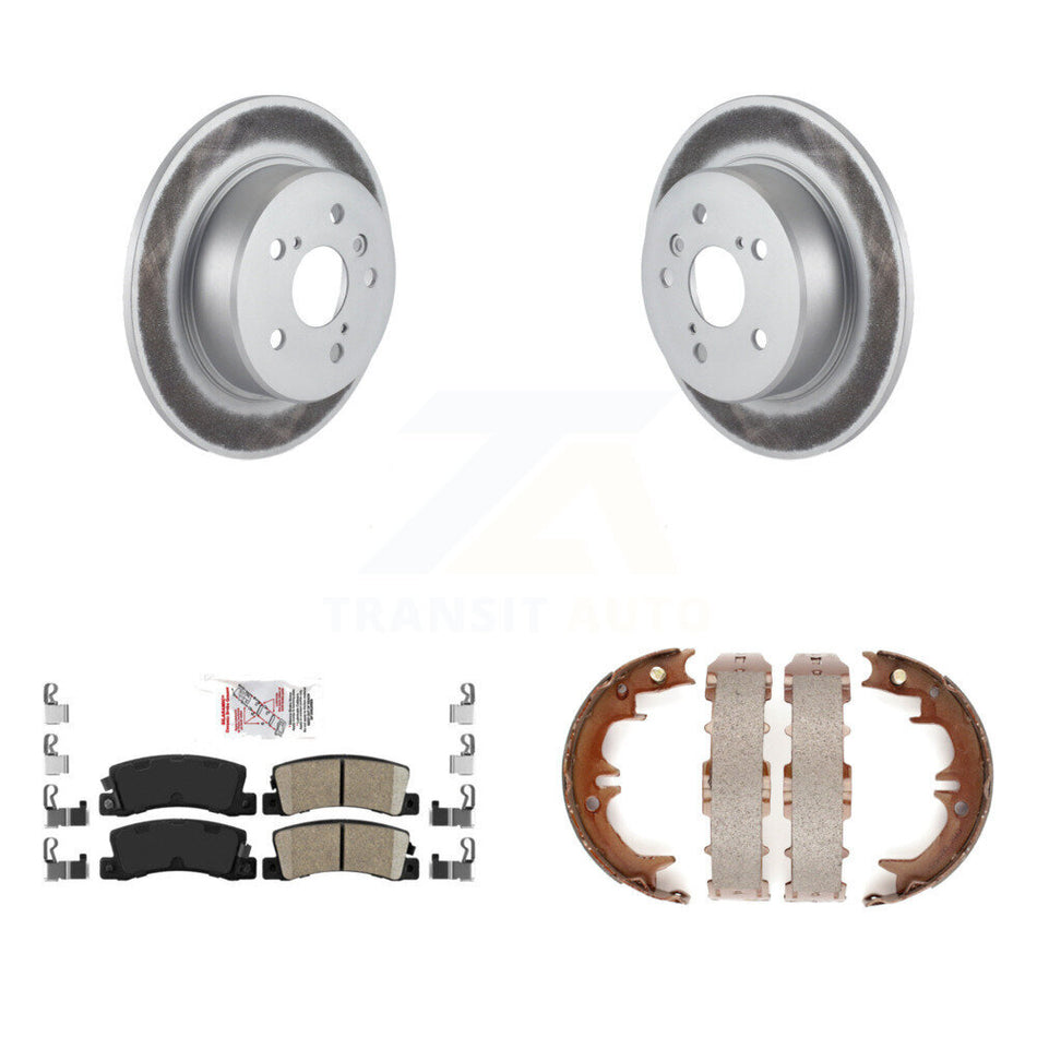 Rear Disc Coated Rotors Ceramic Pads And Parking Shoes Kit For 1999-2003 Lexus RX300 AWD KGA-106924