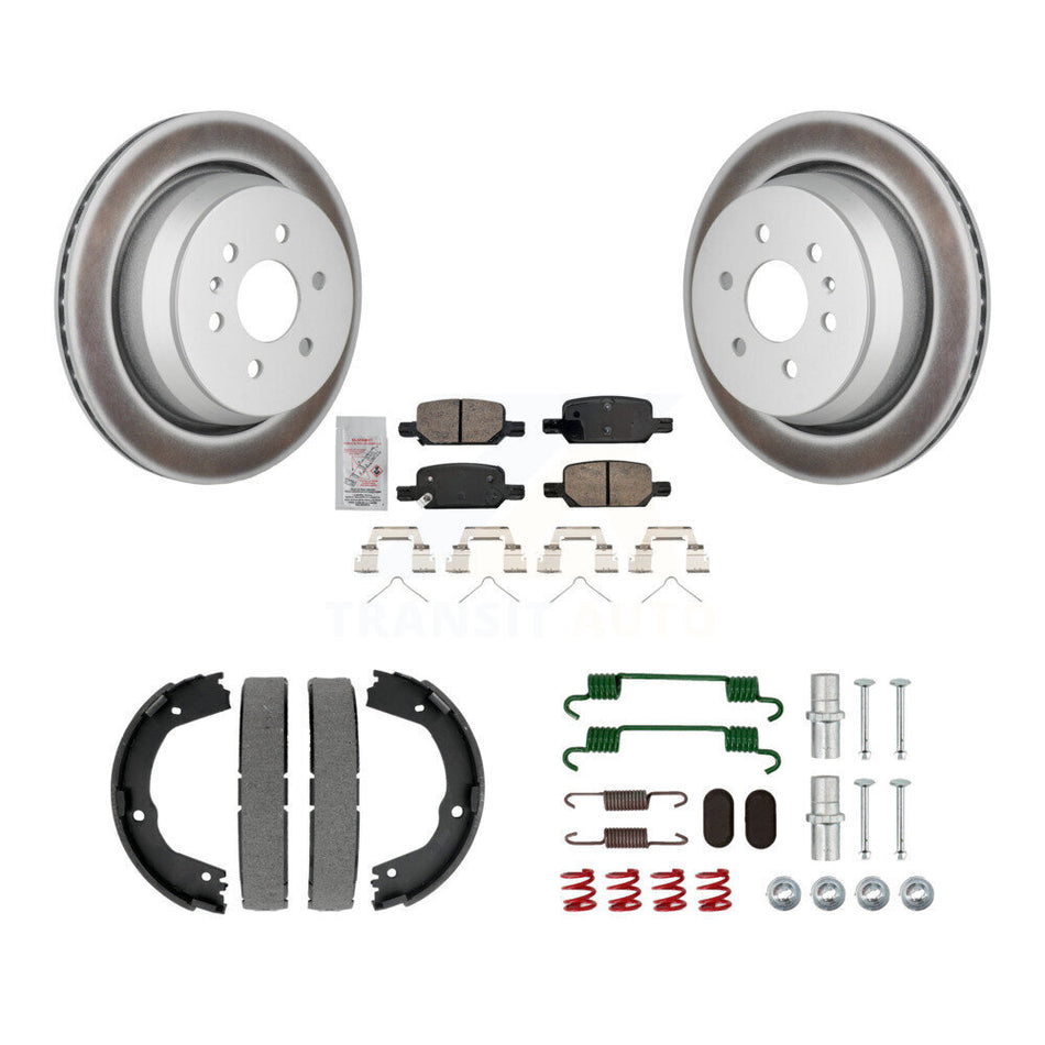 Rear Disc Coated Rotors Ceramic Pads Parking Shoes & Hardware Kit For Chevrolet Colorado KGA-106931