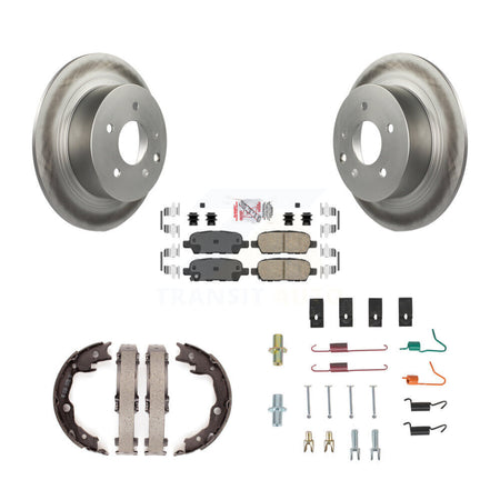 Rear Disc Coated Rotors Ceramic Pads Parking Brake Shoes & Hardware Kit For Nissan Sentra KGA-107057