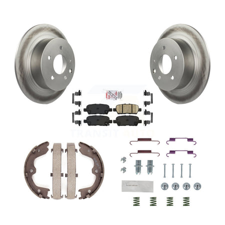 Rear Disc Coated Rotors Ceramic Pads Parking Shoes Hardware Kit For Nissan Altima Maxima KGA-107059