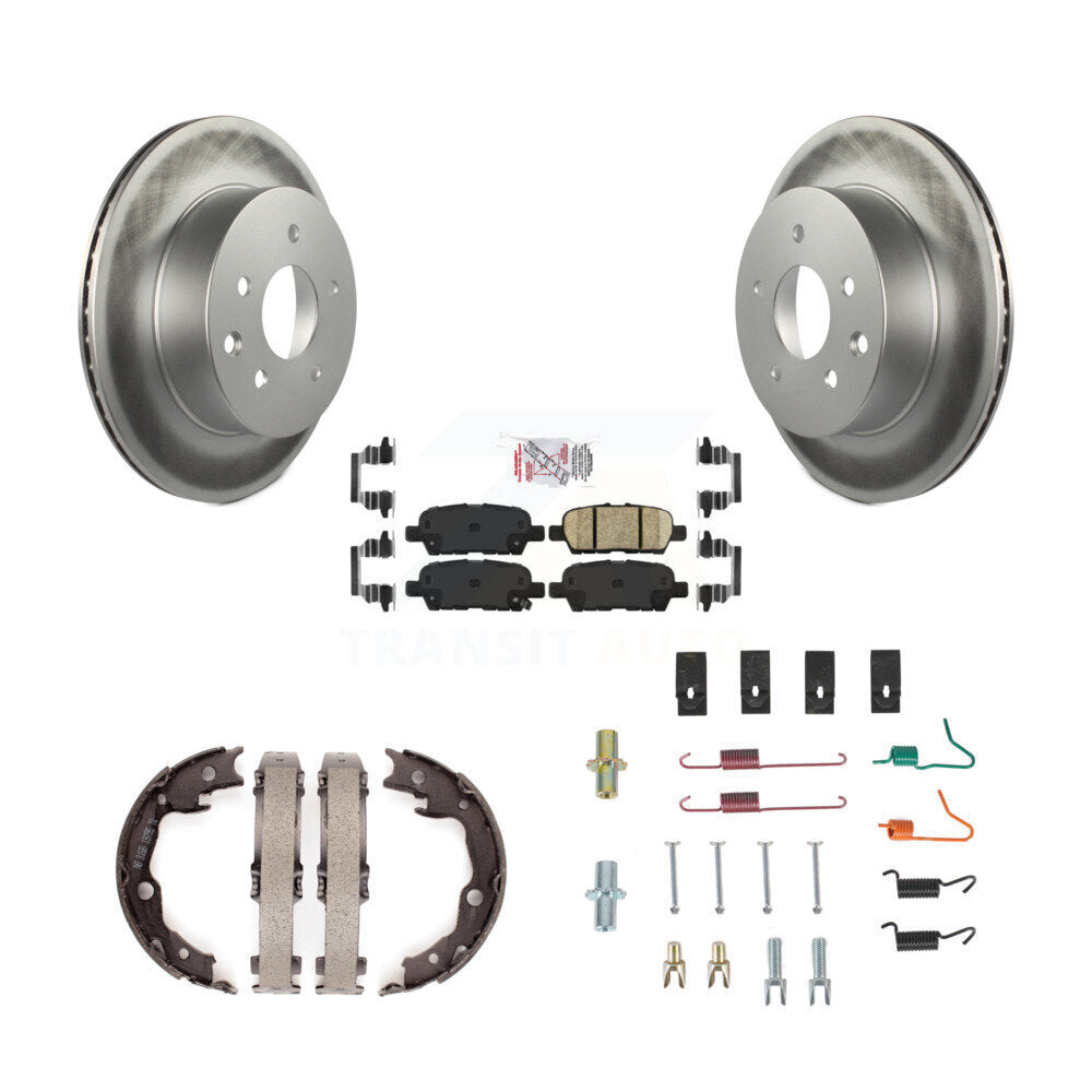 Rear Disc Coated Rotors Ceramic Pads Parking Shoes And Hardware Kit For Nissan Rogue LEAF KGA-107061