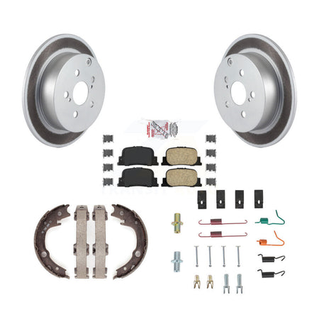 Rear Disc Coated Rotors Ceramic Pads Parking Shoes & Hardware Kit For 2005-2010 Scion tC KGA-107070