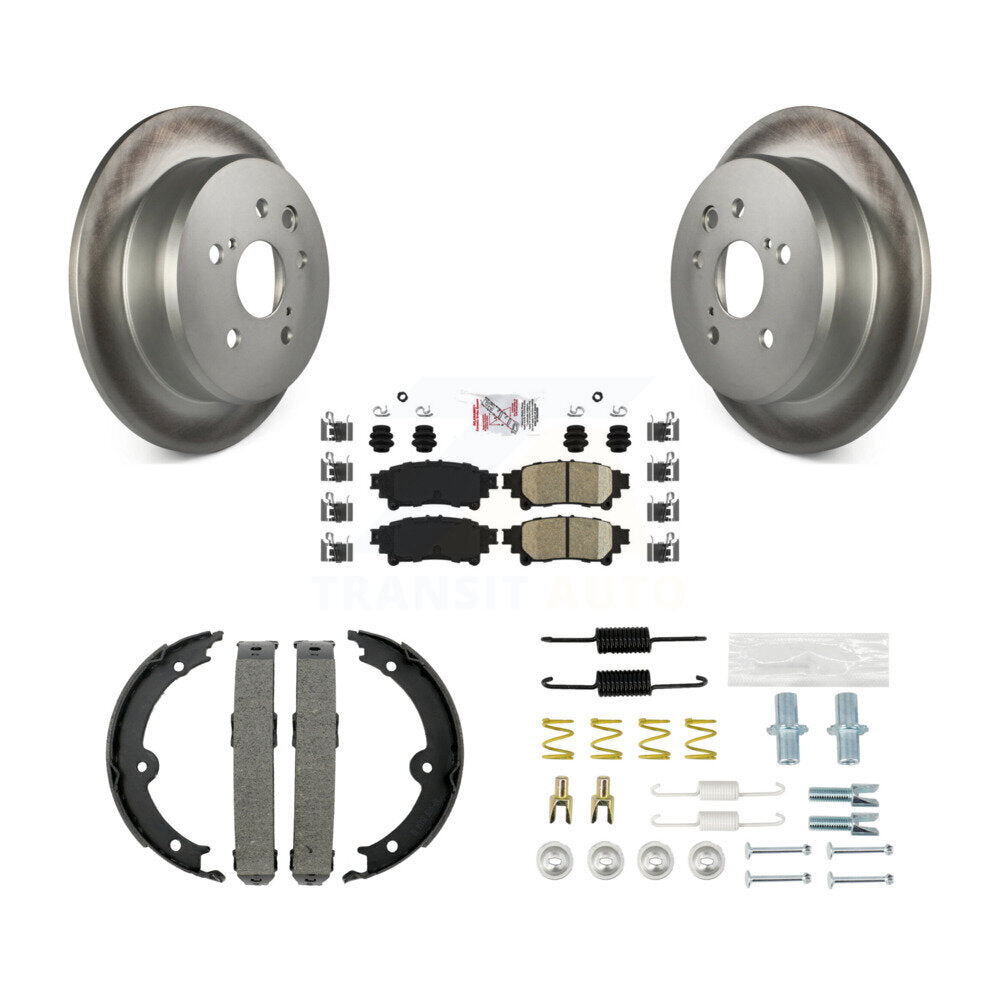 Rear Disc Coated Rotors Ceramic Pads Parking Brake Shoes And Hardware Kit For Lexus IS250 KGA-107083