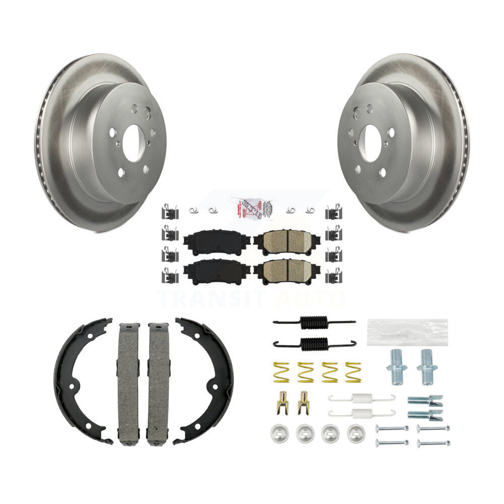 Rear Disc Coated Rotors Ceramic Pads Parking Brake Shoes And Hardware Kit For Lexus IS250 KGA-107086