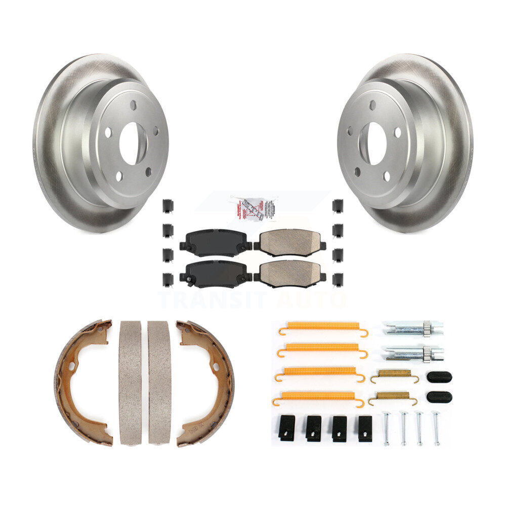 Rear Disc Coated Rotors Ceramic Pads Parking Shoes And Hardware Kit For Jeep Wrangler JK KGA-107101