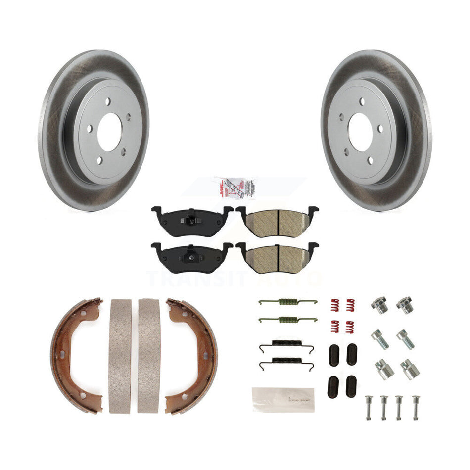 Rear Disc Coated Rotors Semi-Metallic Pads Parking Shoes And Hardware Kit For Ford Escape KGA-107213