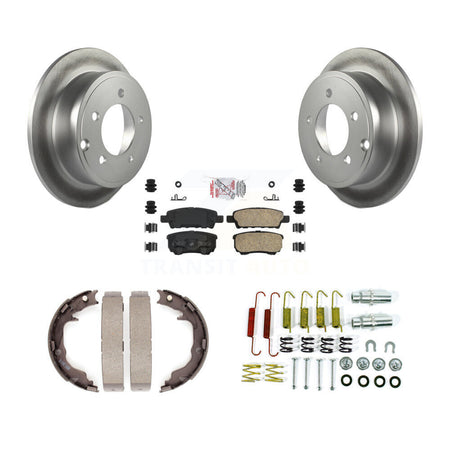 Rear Disc Coated Rotors Ceramic Pads Parking Shoes & Hardware Kit For Jeep Patriot Dodge KGA-107222