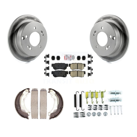 Rear Disc Coated Rotors Ceramic Pads Parking Shoes Hardware Kit For Hyundai Sonata XG350 KGA-107251