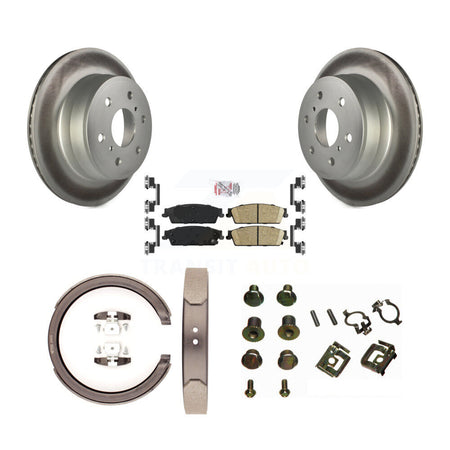 Rear Disc Coated Rotors Ceramic Pads Parking Shoes & Hardware Kit For Chevrolet Silverado KGA-107278