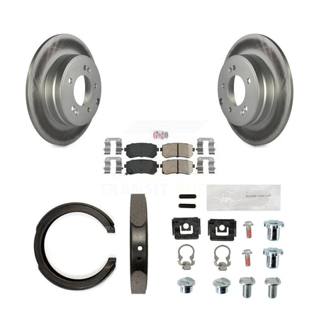 Rear Disc Coated Rotors Ceramic Pads Parking Shoes Hardware Kit For Hyundai Tucson Sonata KGA-107299