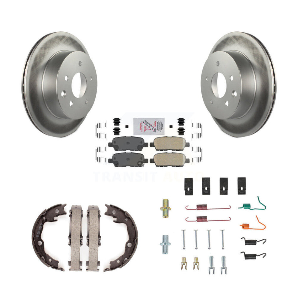 Rear Disc Coated Rotors Ceramic Pads Parking Shoes And Hardware Kit For Nissan Rogue LEAF KGA-107314