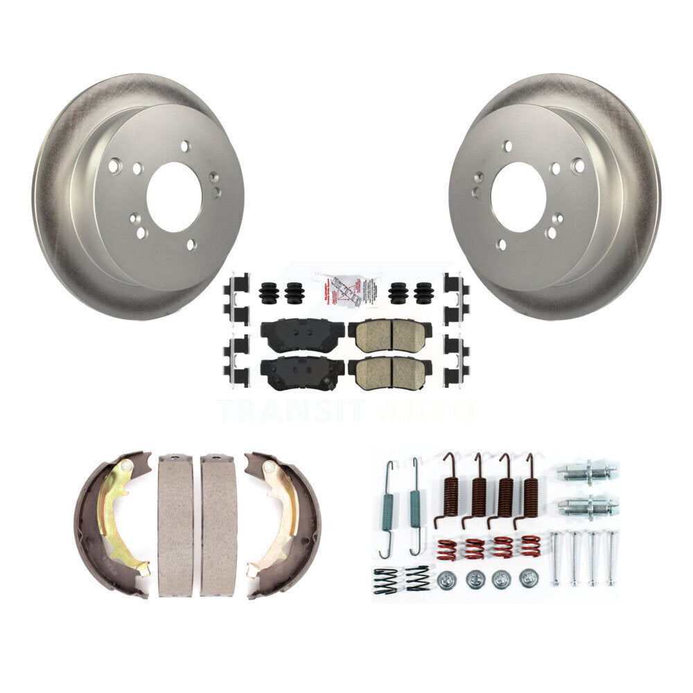 Rear Disc Coated Rotors Ceramic Pads Parking Shoes And Hardware Kit For Hyundai Santa Fe KGA-107329