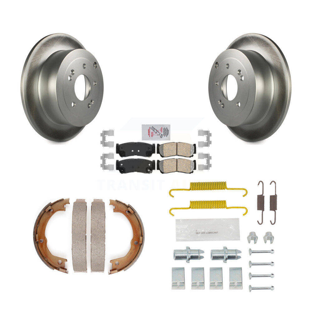 Rear Disc Coated Rotors Ceramic Pads Parking Shoes And Hardware Kit For Hyundai Santa Fe KGA-107342
