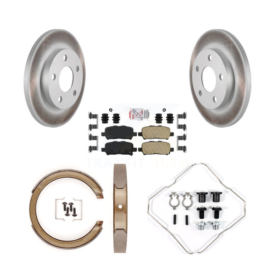 Rear Disc Coated Rotors Ceramic Pads Parking Shoes And Hardware Kit For Chevrolet Impala KGA-107349