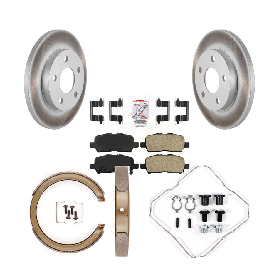 Rear Disc Coated Rotors Ceramic Pads Parking Shoes And Hardware Kit For Chevrolet Impala KGA-107350