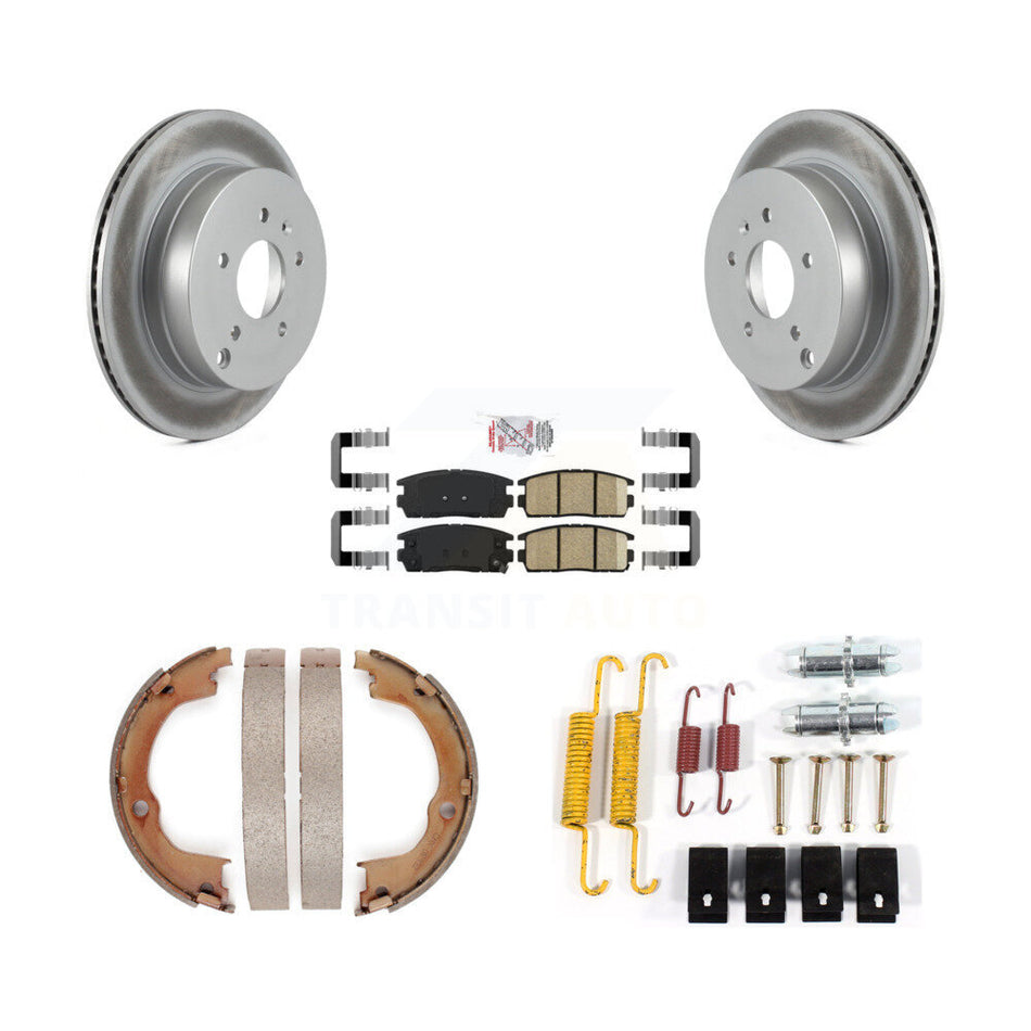 Rear Disc Coated Rotors Ceramic Pads Parking Shoes Hardware Kit For Chevrolet Equinox Vue KGA-107415