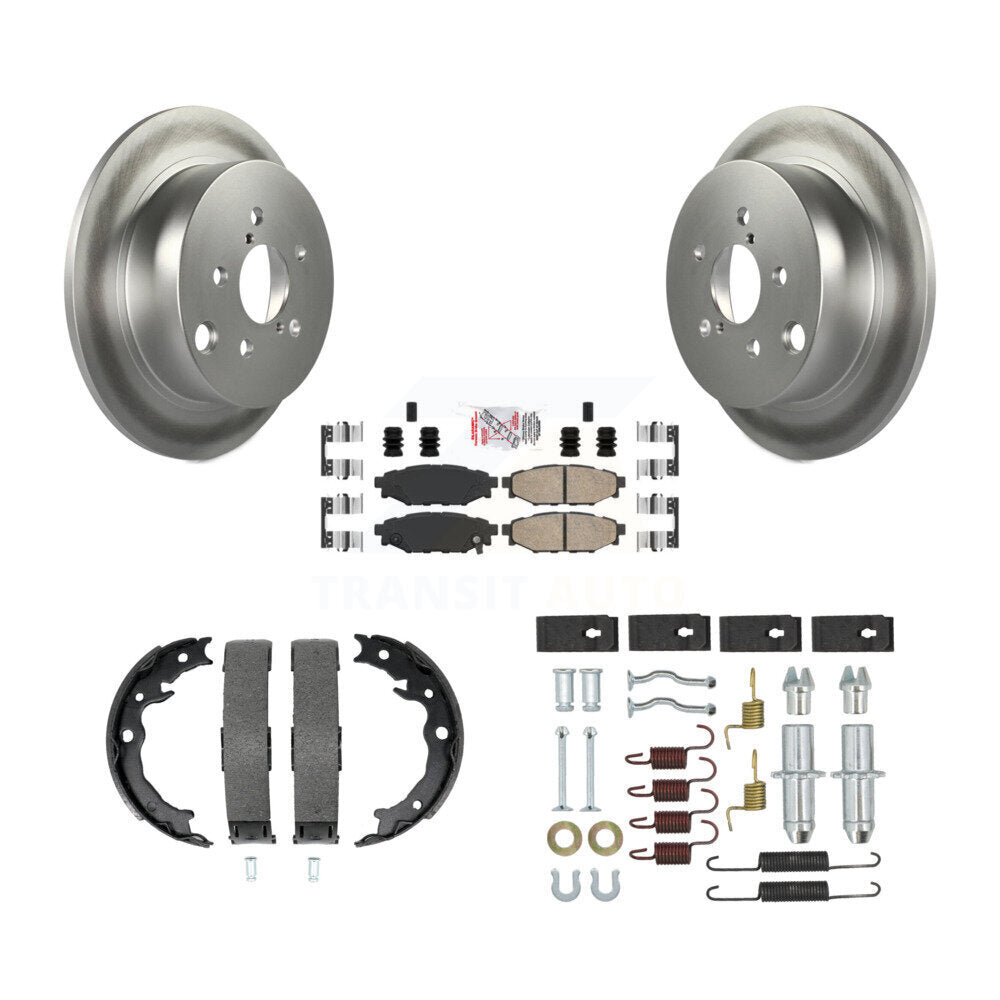 Rear Disc Coated Rotors Ceramic Pads Parking Shoes & Hardware Kit For Subaru Crosstrek XV KGA-107431