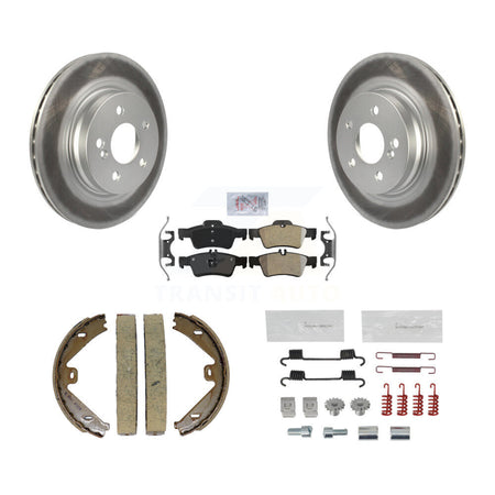 Rear Disc Coated Rotors Semi-Metallic Pads Parking Brake Shoes And Hardware Kit For KGA-107461