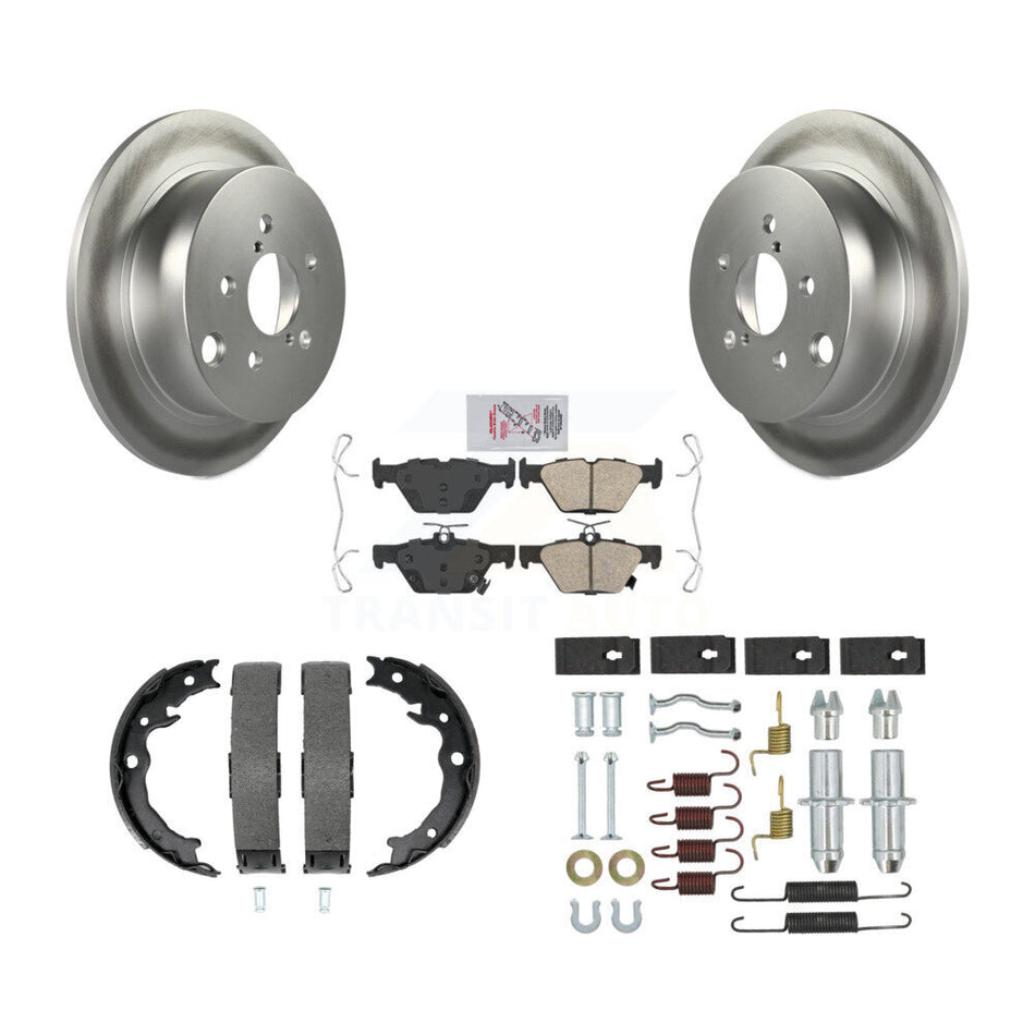 Rear Disc Coated Rotors Ceramic Pads Parking Shoes And Hardware Kit For Subaru Crosstrek KGA-107468