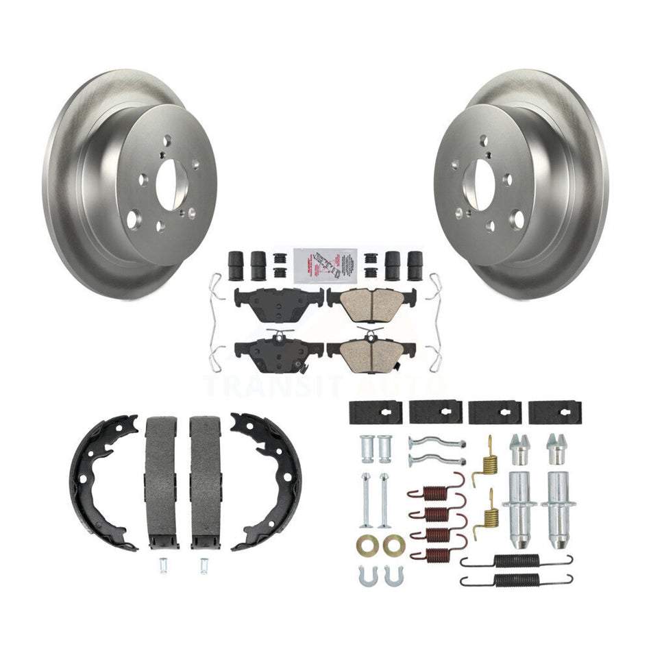Rear Disc Coated Rotors Ceramic Pads Parking Shoes And Hardware Kit For Subaru Crosstrek KGA-107469