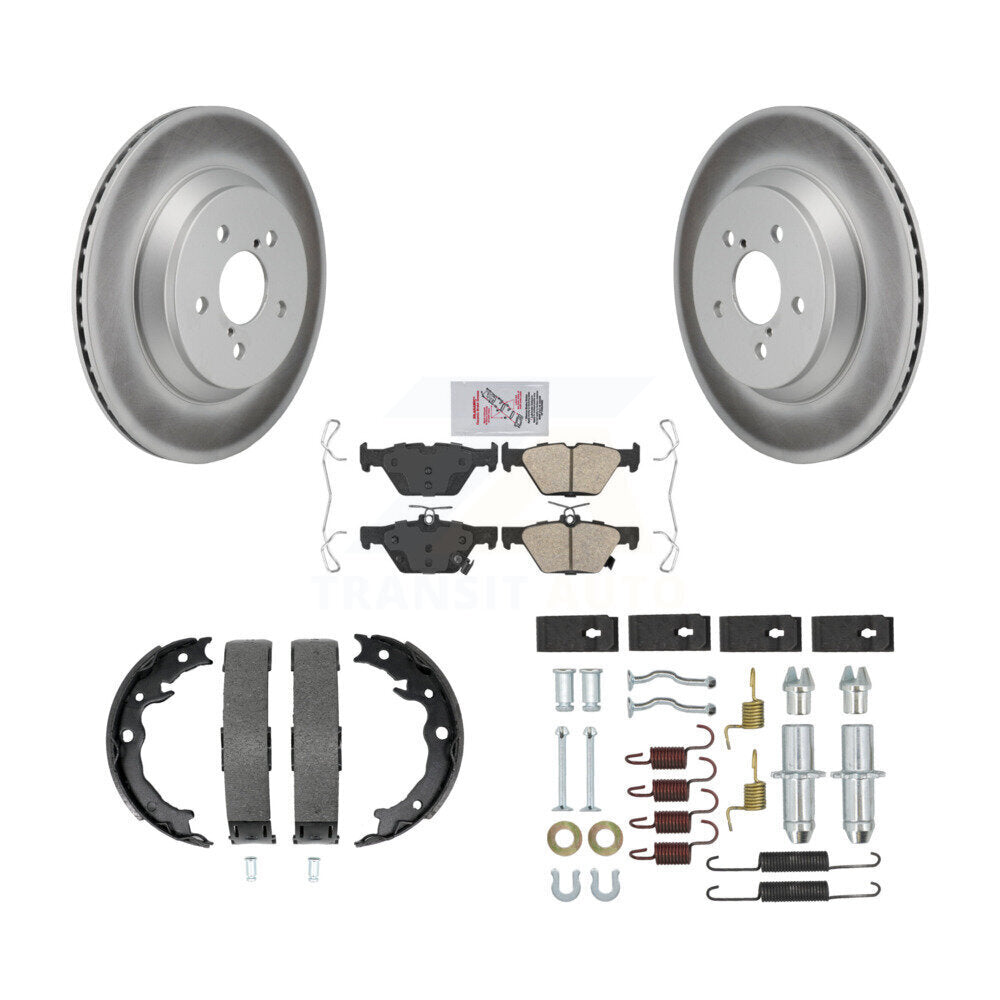 Rear Disc Coated Rotors Ceramic Pads Parking Shoes And Hardware Kit For Subaru Crosstrek KGA-107470