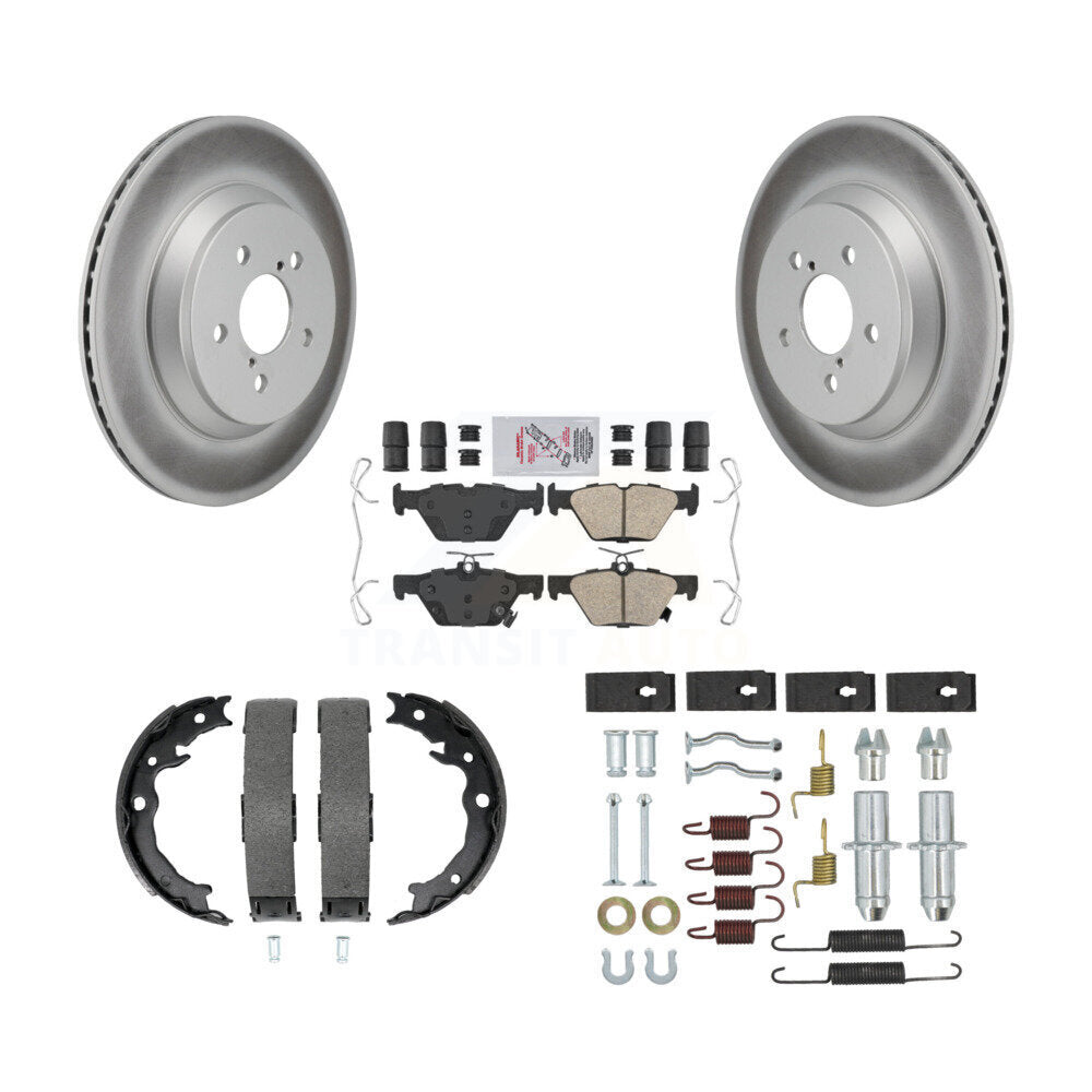Rear Disc Coated Rotors Ceramic Pads Parking Shoes And Hardware Kit For Subaru Crosstrek KGA-107471