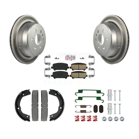 Rear Disc Coated Rotors Ceramic Pads Parking Shoes & Hardware Kit For Chevrolet Colorado KGA-107476