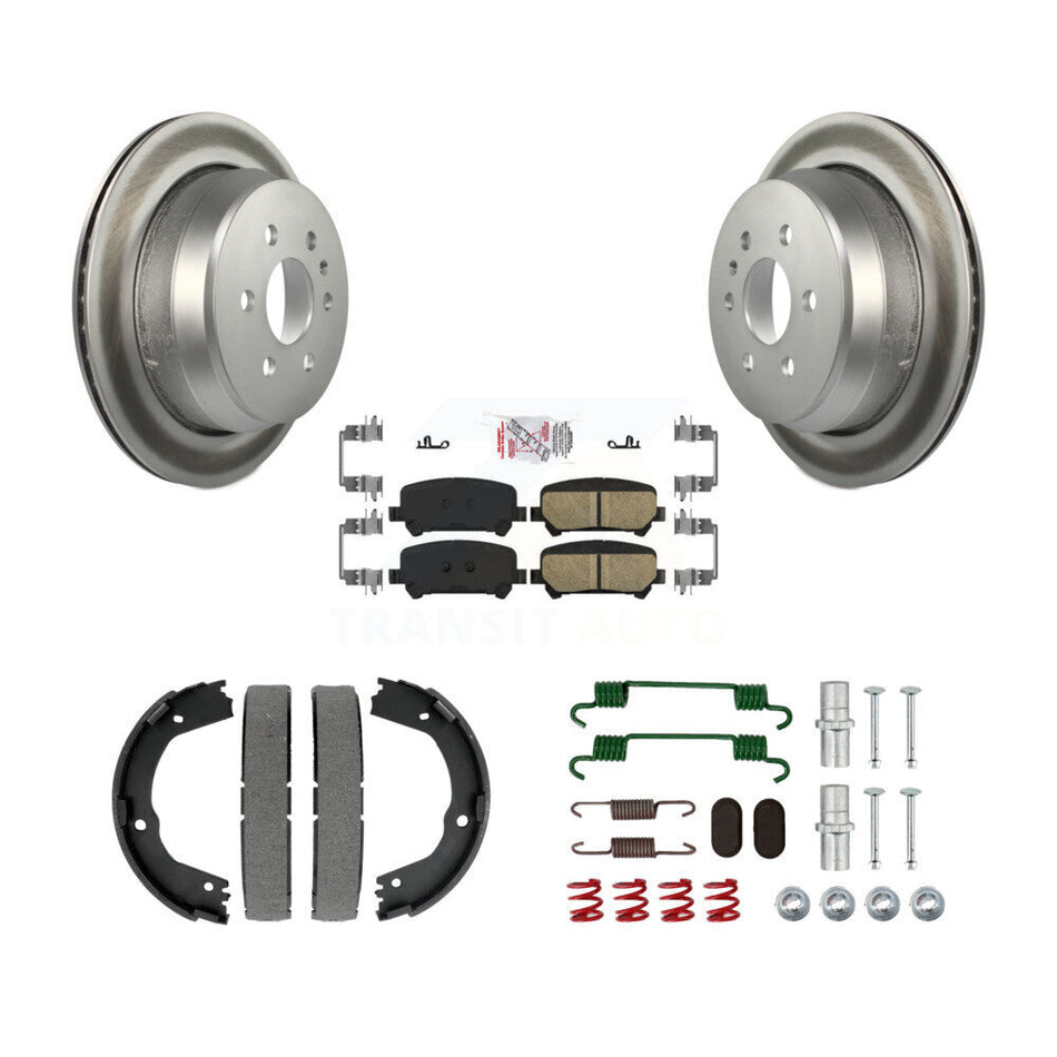 Rear Disc Coated Rotors Ceramic Pads Parking Shoes & Hardware Kit For Chevrolet Colorado KGA-107476