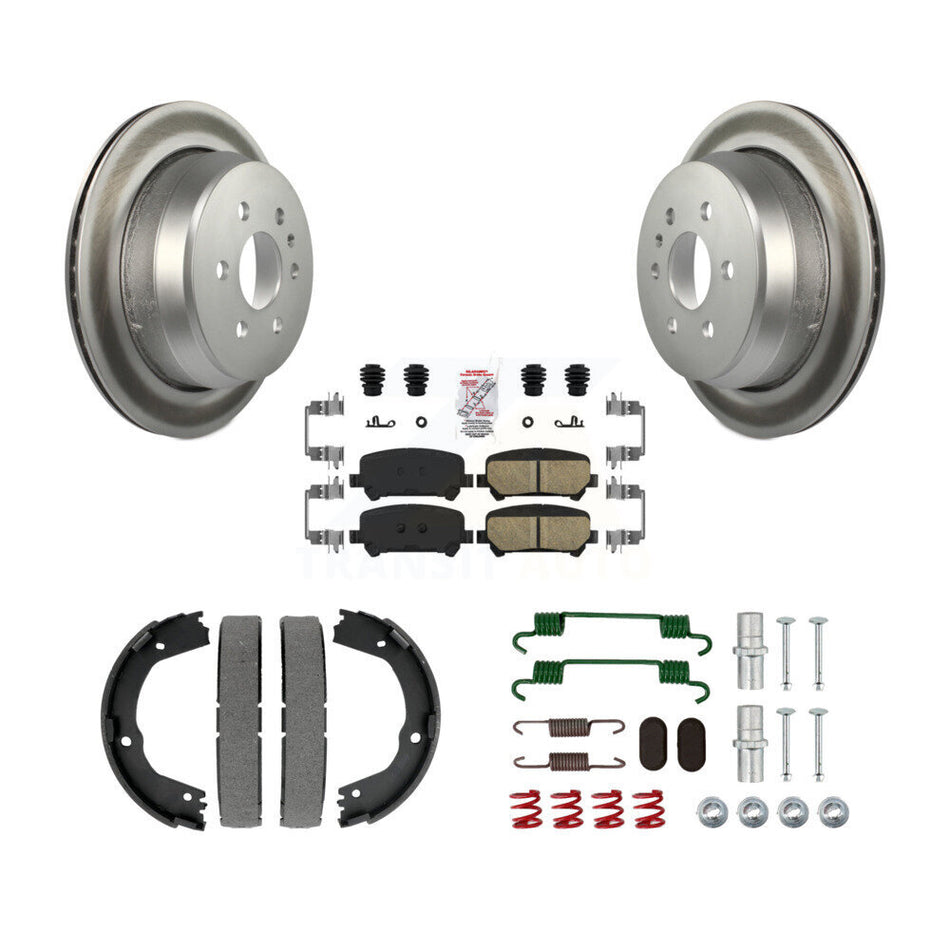 Rear Disc Coated Rotors Ceramic Pads Parking Shoes & Hardware Kit For Chevrolet Colorado KGA-107477