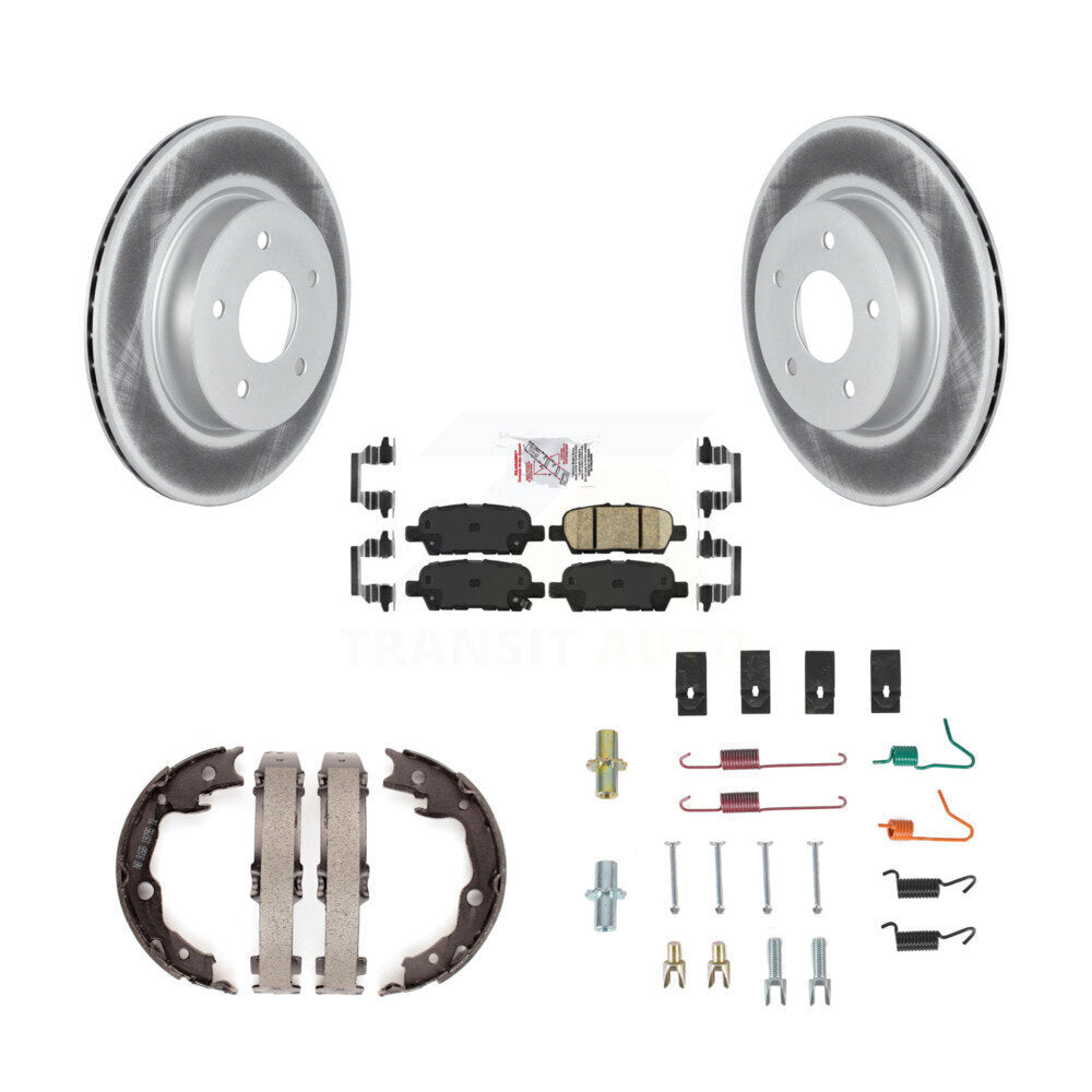 Rear Disc Coated Rotors Ceramic Pads Parking Brake Shoes And Hardware Kit For Nissan LEAF KGA-107488