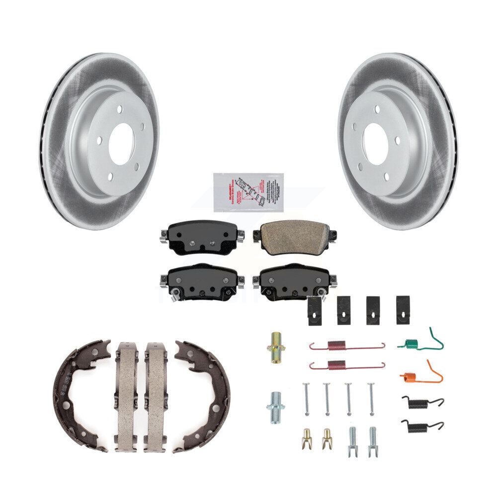 Rear Disc Coated Rotors Ceramic Pads Parking Brake Shoes And Hardware Kit For Nissan LEAF KGA-107490