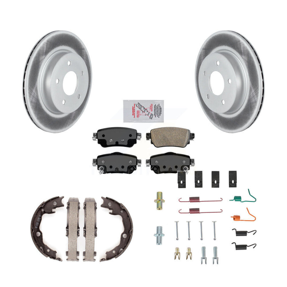 Rear Disc Coated Rotors Ceramic Pads Parking Brake Shoes And Hardware Kit For Nissan LEAF KGA-107490