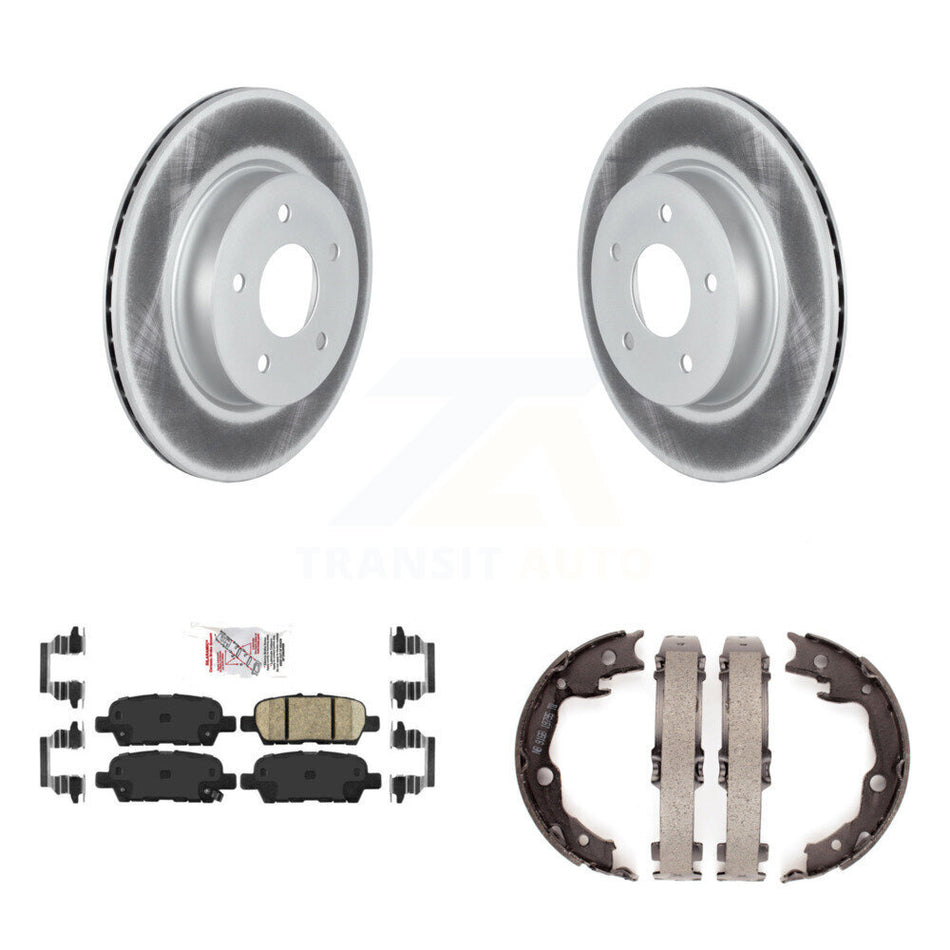 Rear Disc Coated Rotors Ceramic Pads And Parking Brake Shoes Kit For Nissan LEAF KGA-107494