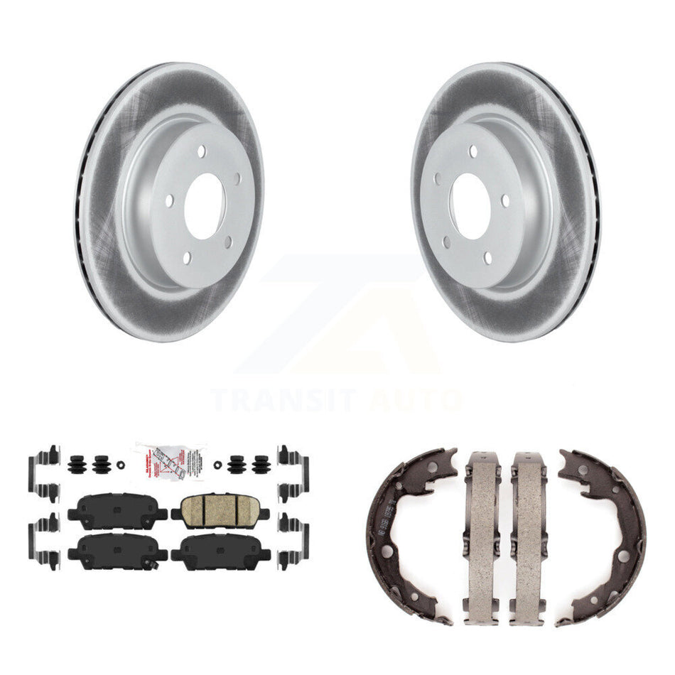 Rear Disc Coated Rotors Ceramic Pads And Parking Brake Shoes Kit For Nissan LEAF KGA-107495