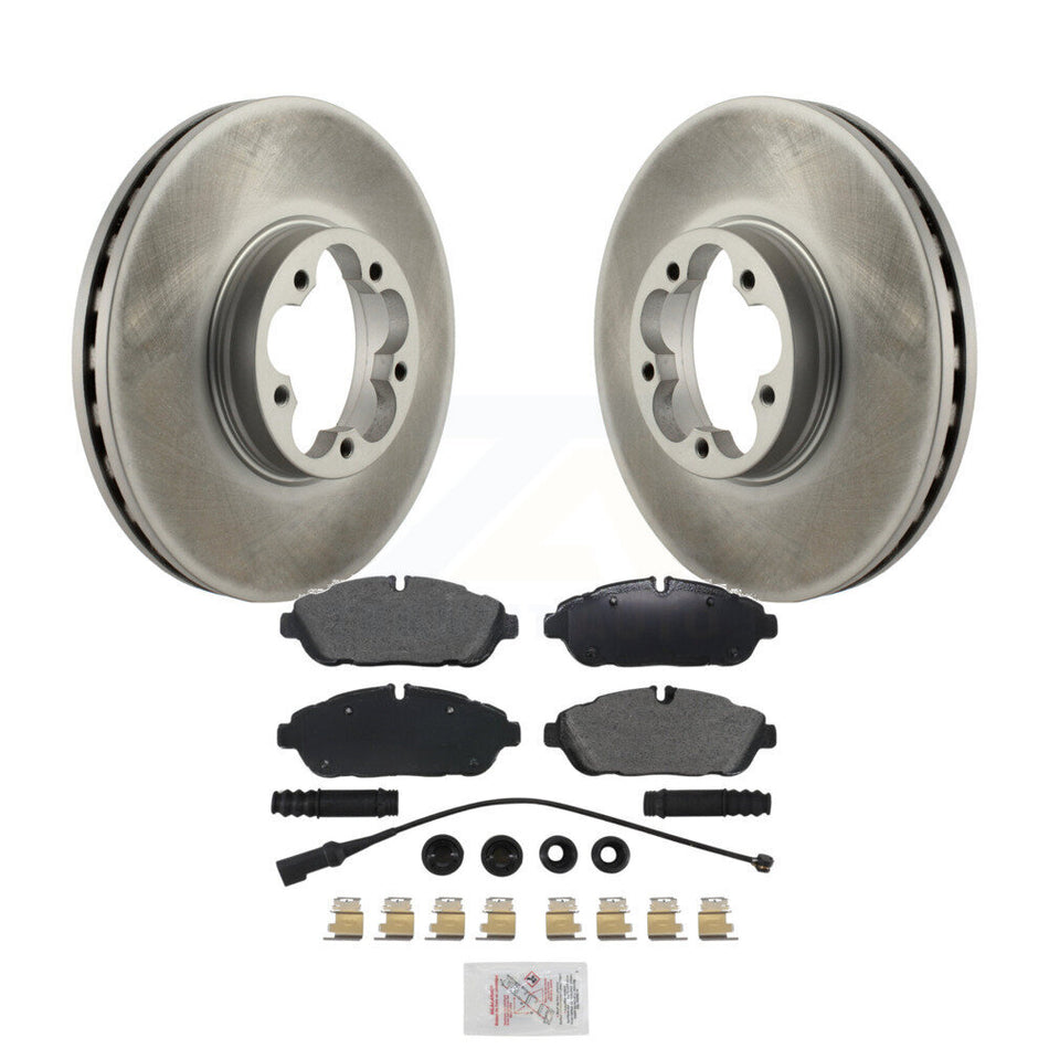 Front Coated Disc Brake Rotors And Semi-Metallic Pad Kit For 2023 Ford Transit-350 HD AWD KGA-107502