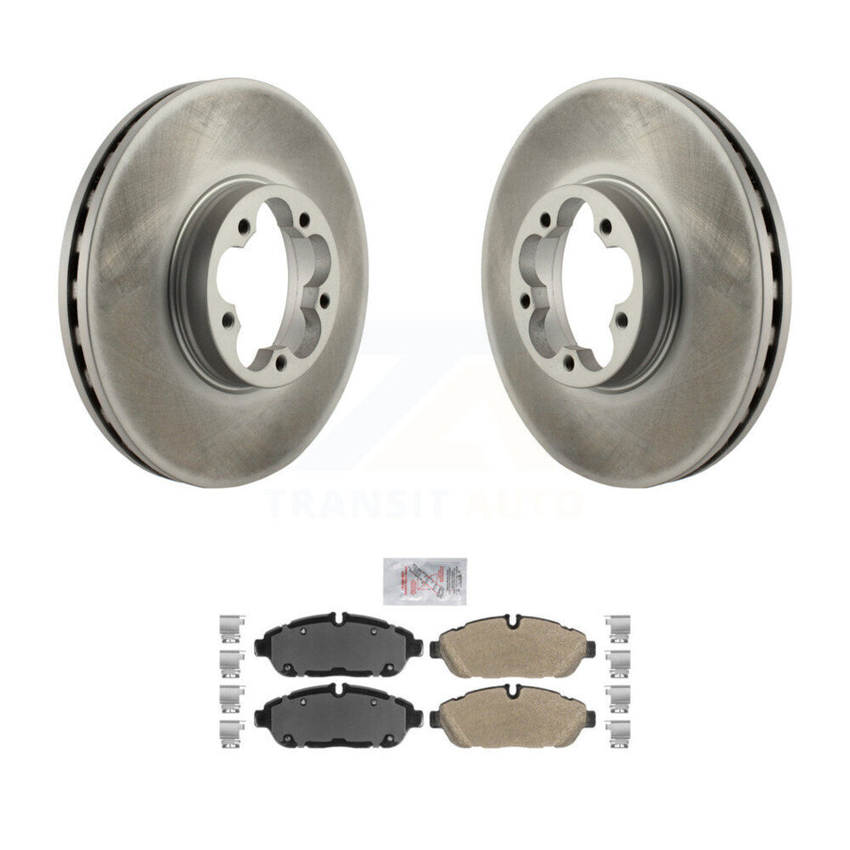 Front Coated Disc Brake Rotors And Semi-Metallic Pad Kit For 2023 Ford Transit-350 HD AWD KGA-107503