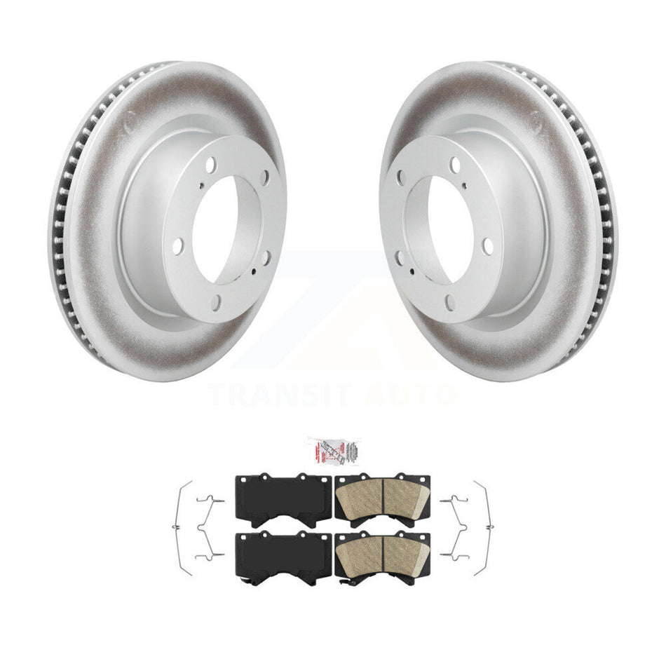 Front Coated Disc Brake Rotors And Ceramic Pads Kit For Lexus LX570 Toyota Land Cruiser KGA-107508
