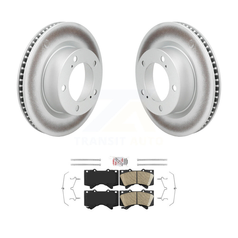Front Coated Disc Brake Rotors And Ceramic Pads Kit For Lexus LX570 Toyota Land Cruiser KGA-107509