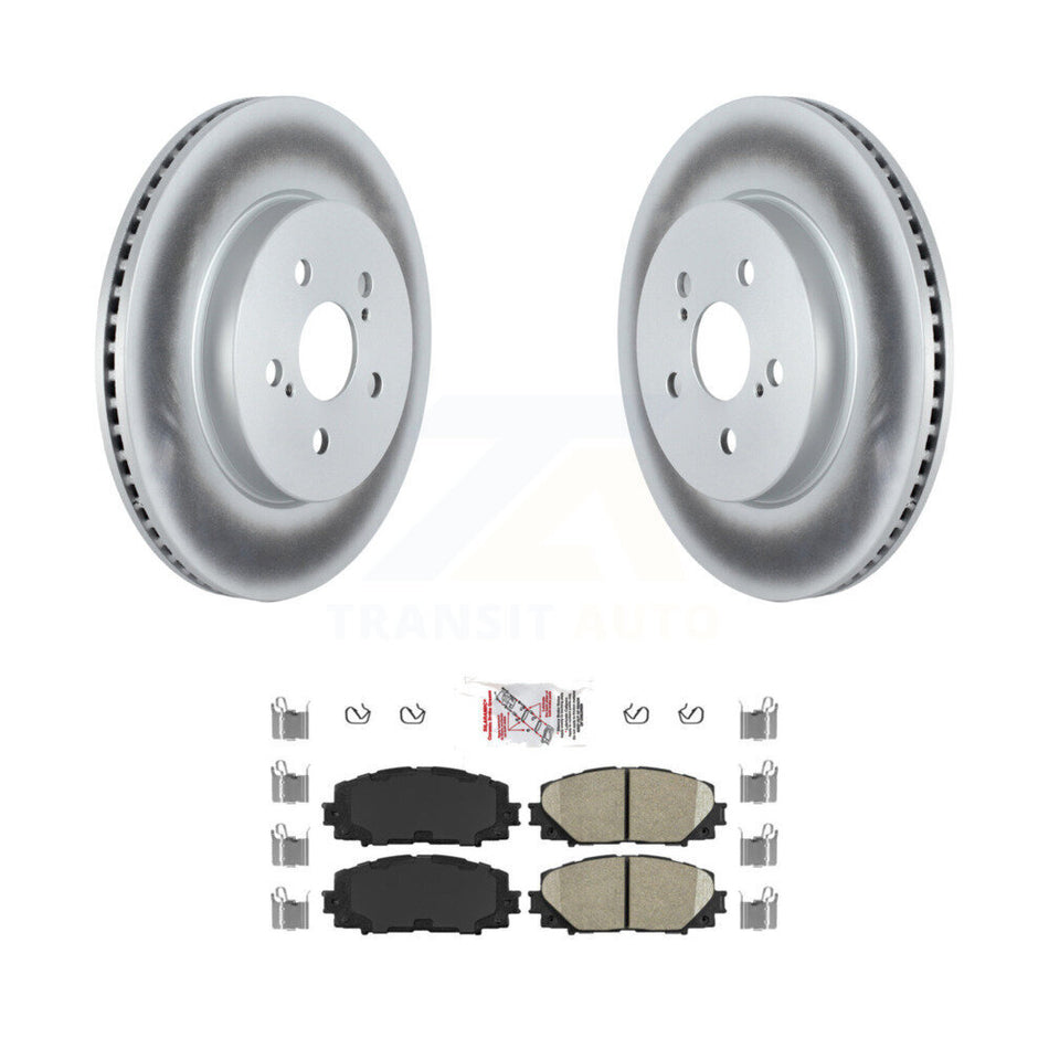 Front Coated Disc Brake Rotors And Ceramic Pads Kit For Toyota Corolla Prius Prime KGA-107513