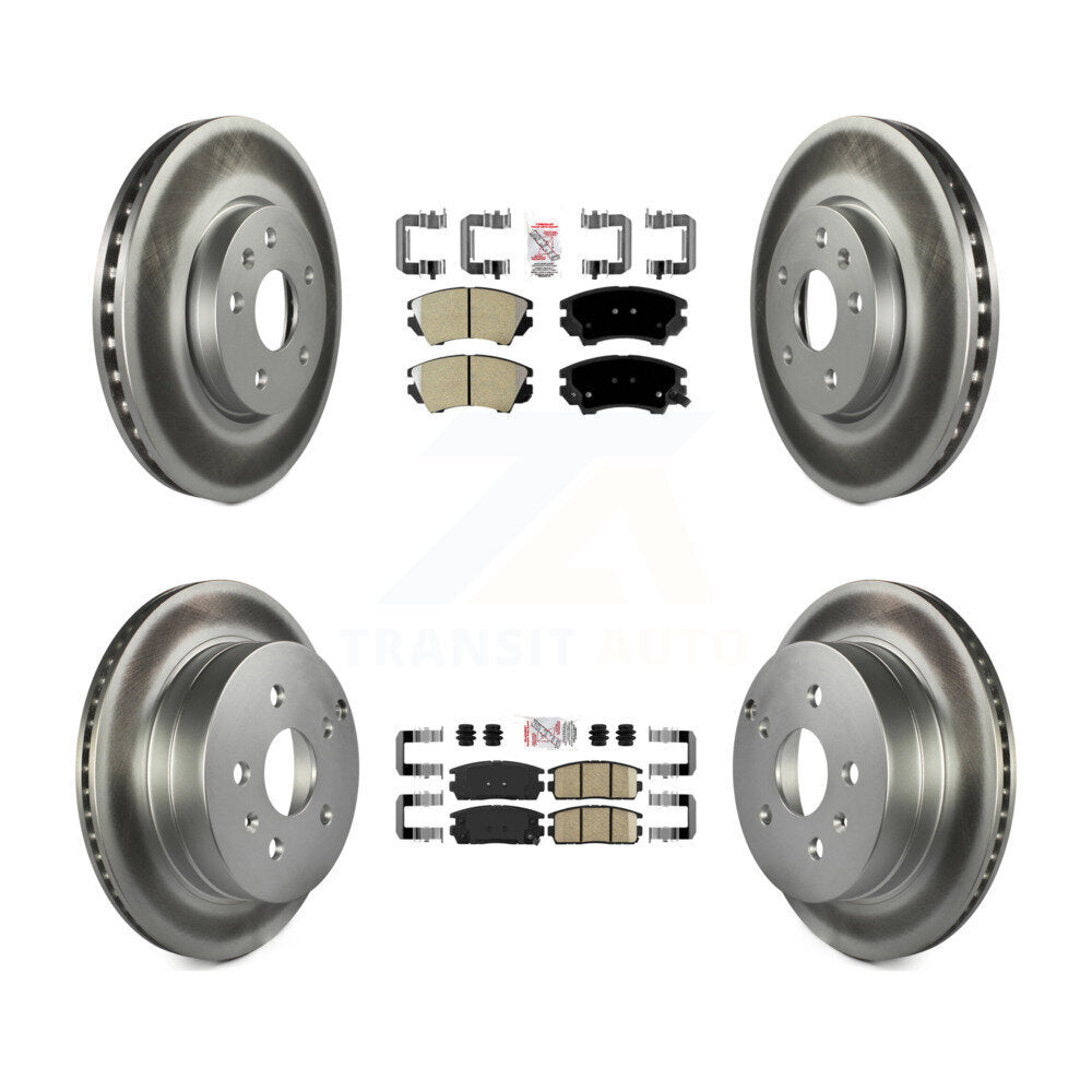 Front Semi-Metallic Rear Ceramic Pads And Coated Disc Brake Rotors Kit For GMC Terrain KGA-107531