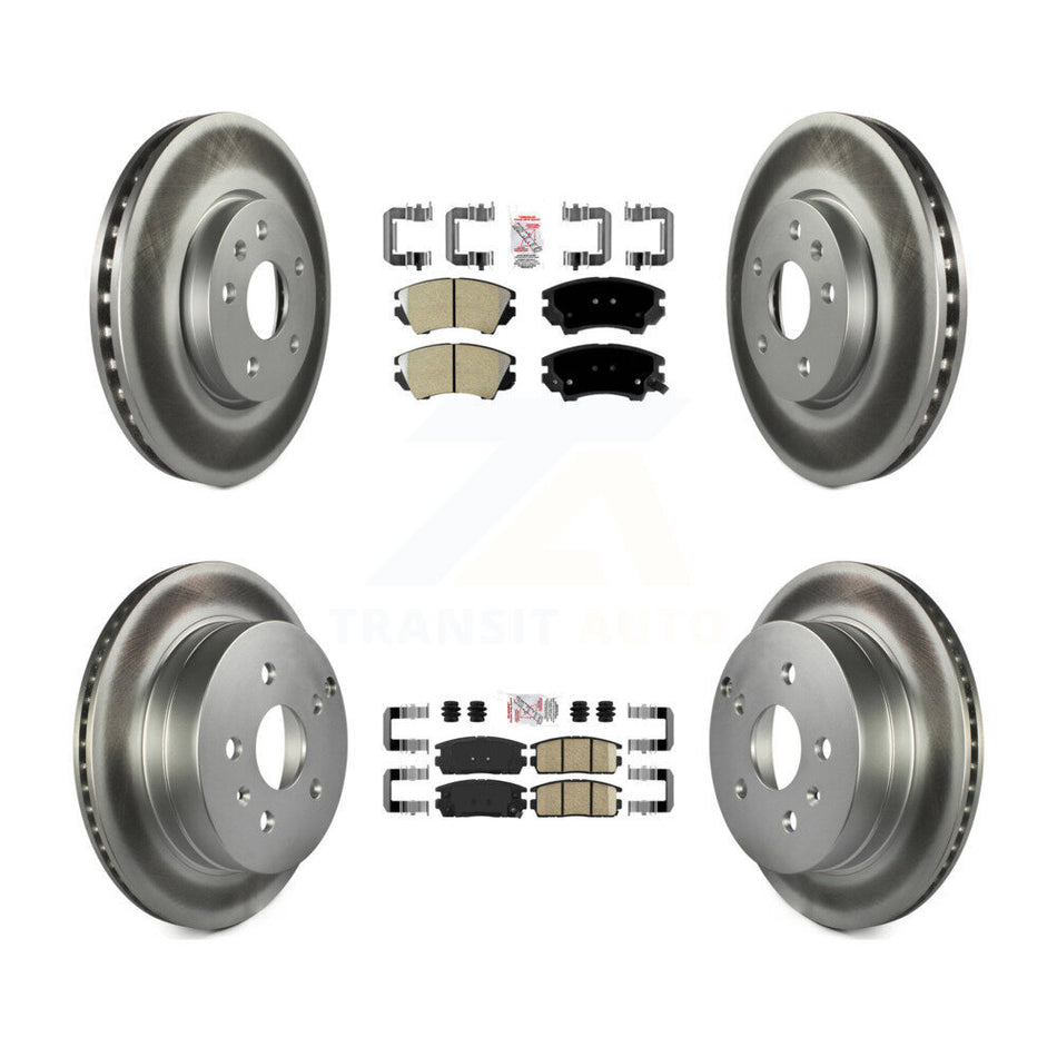 Front Semi-Metallic Rear Ceramic Pads And Coated Disc Brake Rotors Kit For GMC Terrain KGA-107531