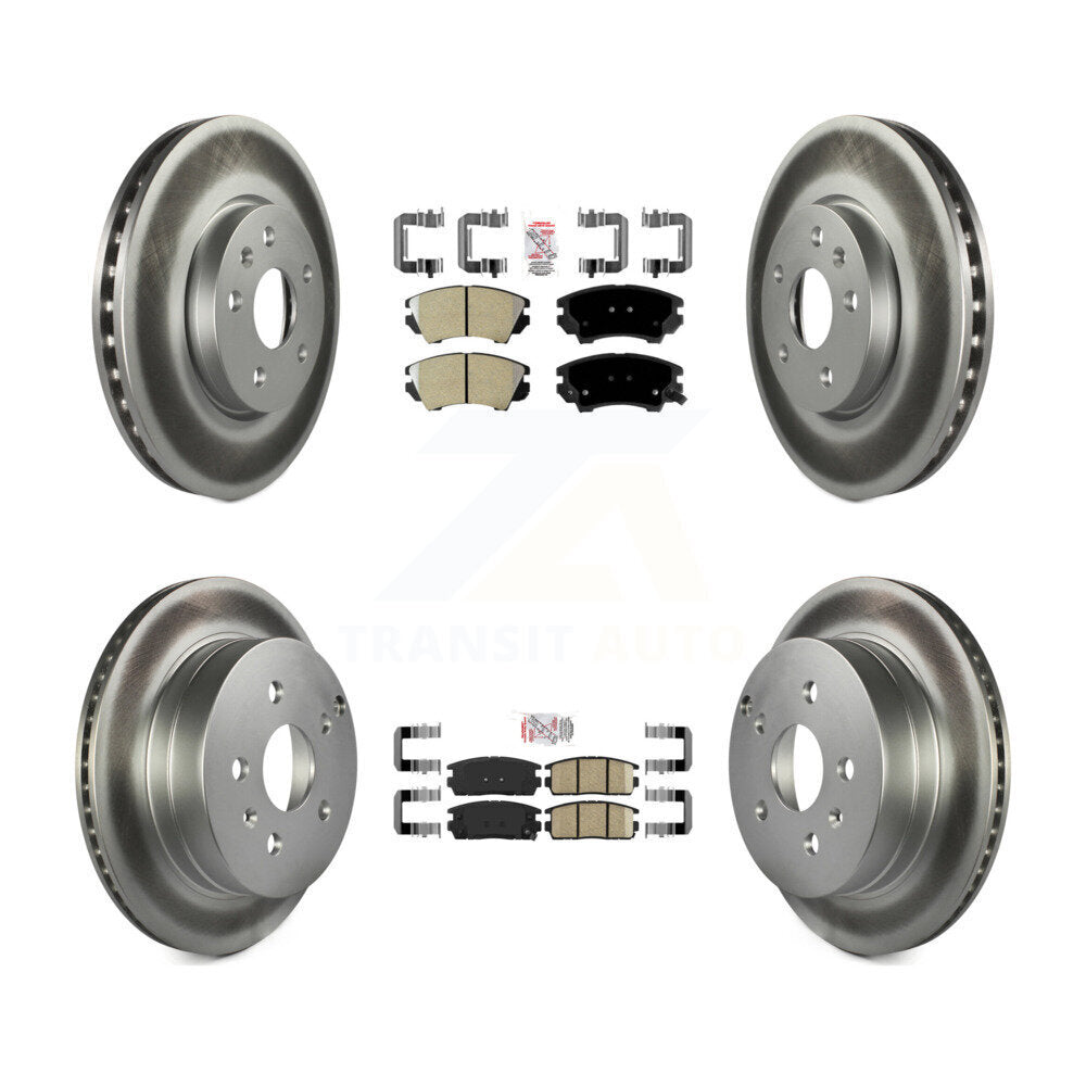 Front Semi-Metallic Rear Ceramic Pads And Coated Disc Brake Rotors Kit For GMC Terrain KGA-107532