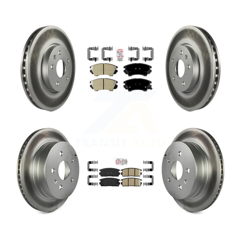 Front Semi-Metallic Rear Ceramic Pads And Coated Disc Brake Rotors Kit For GMC Terrain KGA-107532